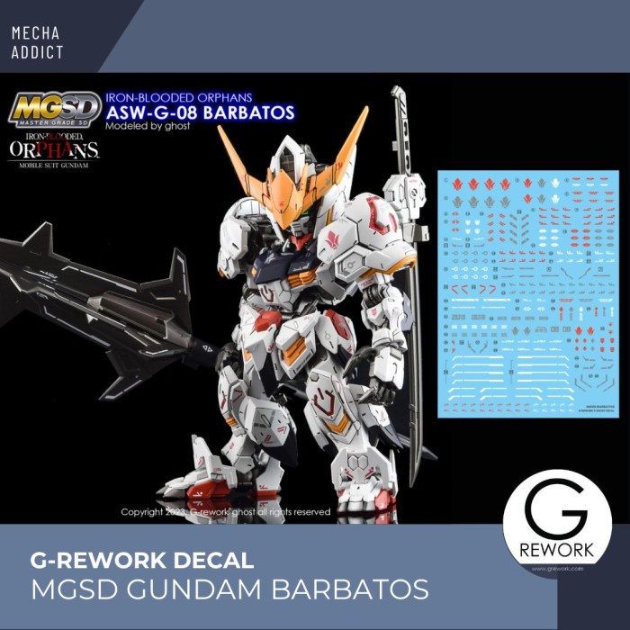 Water Slide Decal MGSD Gundam Barbatos by G-rework