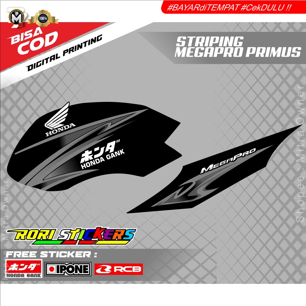 STRIPING VARIASI MEGAPRO PRIMUS / STICKER LIST VARIASI MEGAPRO PRIMUS CUSTOM NAMA