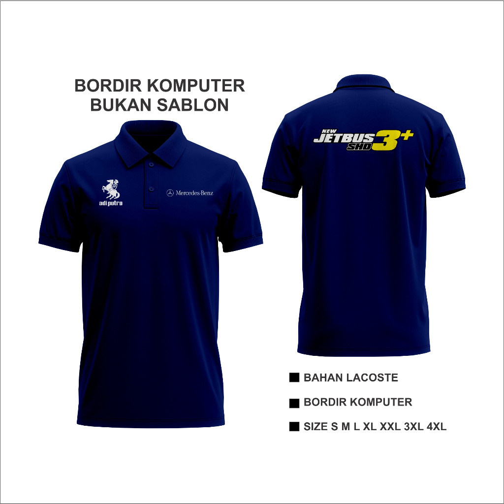 Kaos Polo Bordir Baju Jetbus Bordir kaos jetbus Polo Jetbus Bordir Wangki Bordir Murah