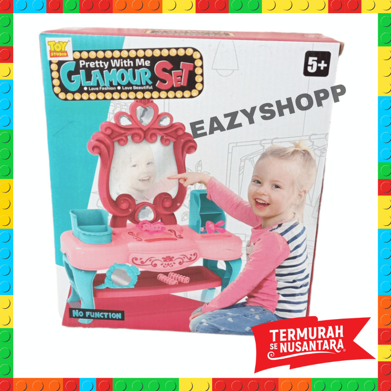 Kado Mainan Anak Perempuan Cewek Meja Rias Makeup Mekap Dandan 3 Tahun