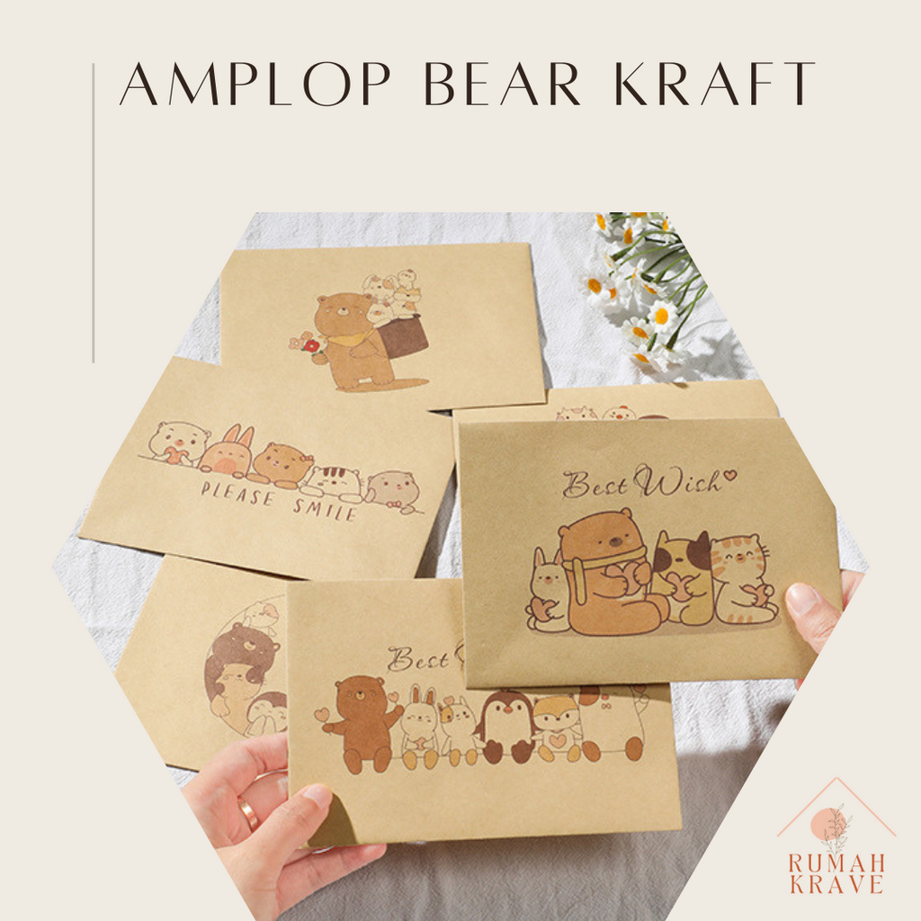 

RUMAH KRAVE - Amplop Bear Kraft Beruang Coklat