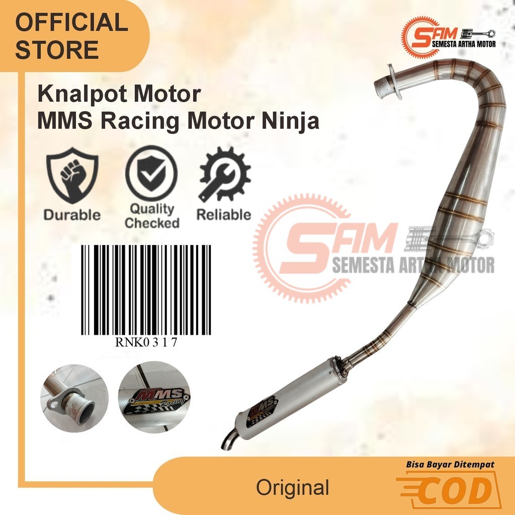 Knalpot Motor MMS Racing Motor Ninja R RR SS Type Stainless Steel Chrome