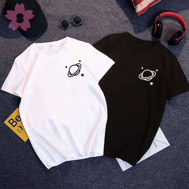 KAOS PLANET COTTON PREMIUM UKURAN S M L XL XXL ATASAN BAJU PRIA WANITA PAKAIAN DISTRO REMAJA DEWASA