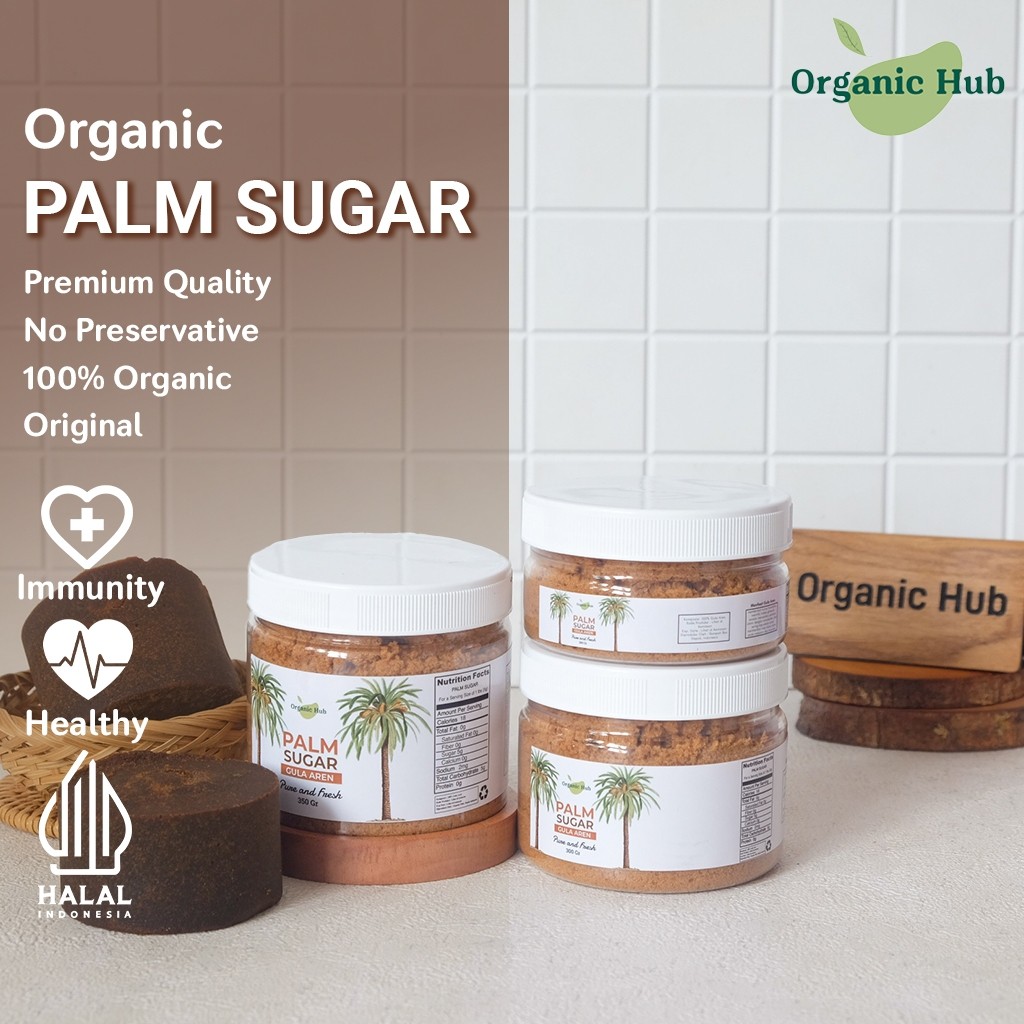 

Organic Hub Gula Aren Bubuk Palm Sugar Powder Gula Aren Bubuk Organik Premium Murni Palm Sugar 100% Asli Tanpa Campuran Gula Aren Semut Organic Powder Original Natural