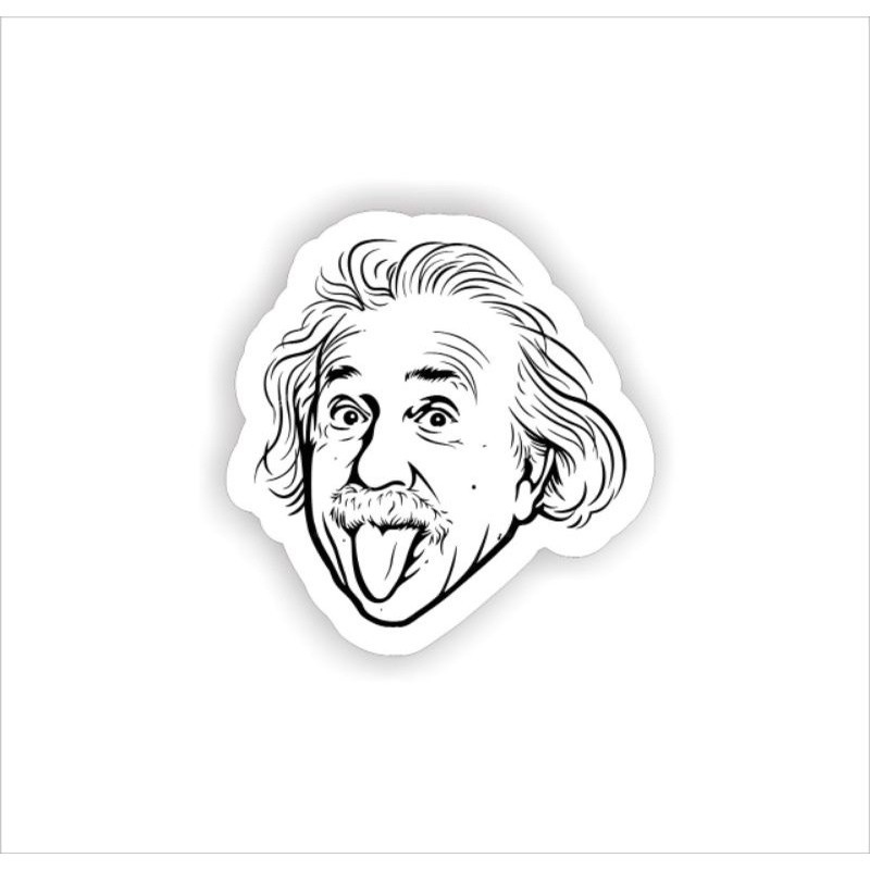 

Stiker Brand Distro Sticker Clothing Hype Albert Einstein Aesthetic Journal tempel dinding koper helm Journey