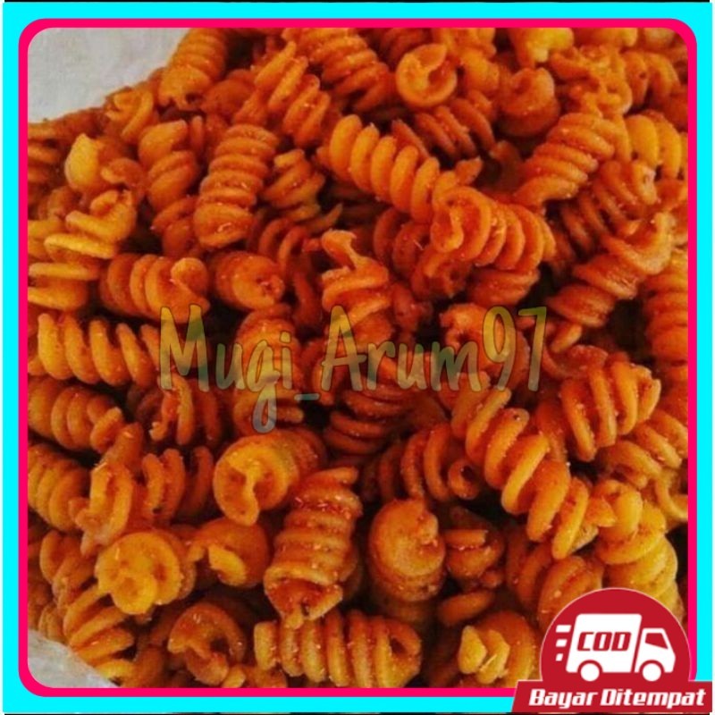 

1kg Makaroni keriting/ulir murah 8 varian rasa