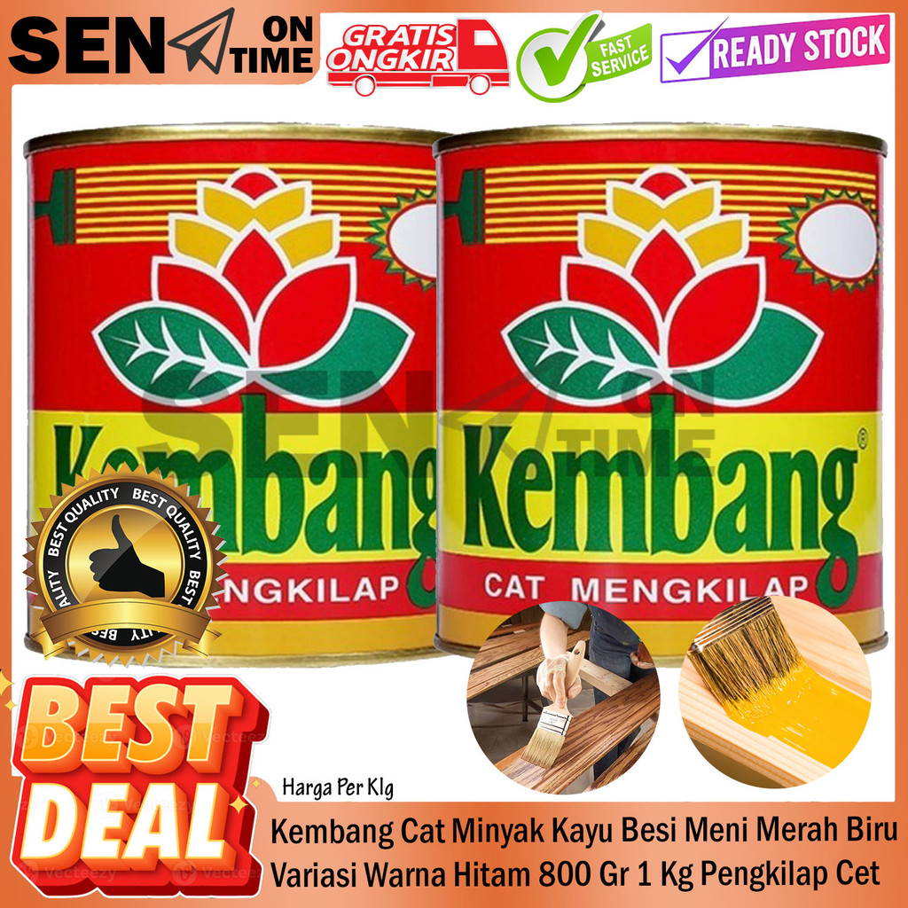 Kembang Cat Minyak Kayu Warna Biru Hitam Besi Meni Merah Bervariasi Coklat Hijau Dempul Wood Pegkila