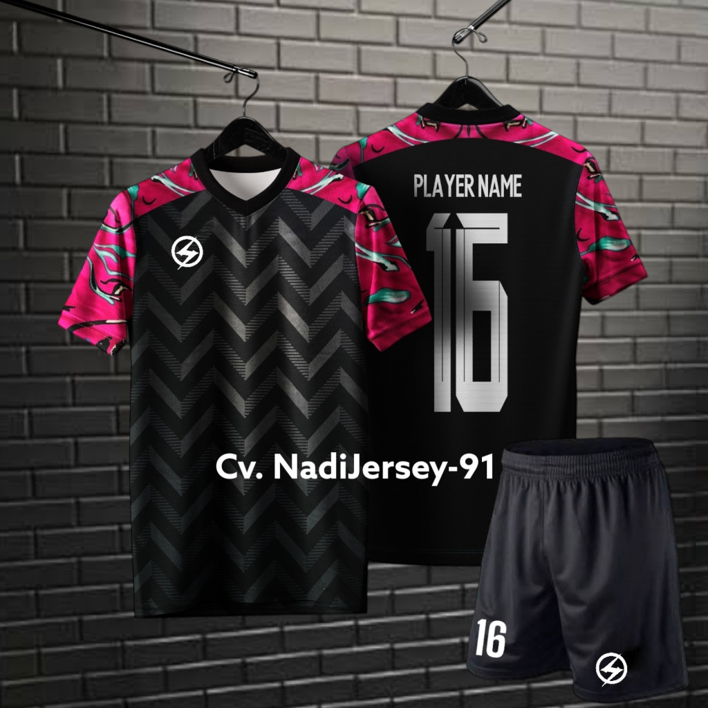 Baju Jersey Bola Futsal  Cowok Cewek Pria Wanita Dewasa Custom Sablon Nama + Nomor Punggung Sendiri