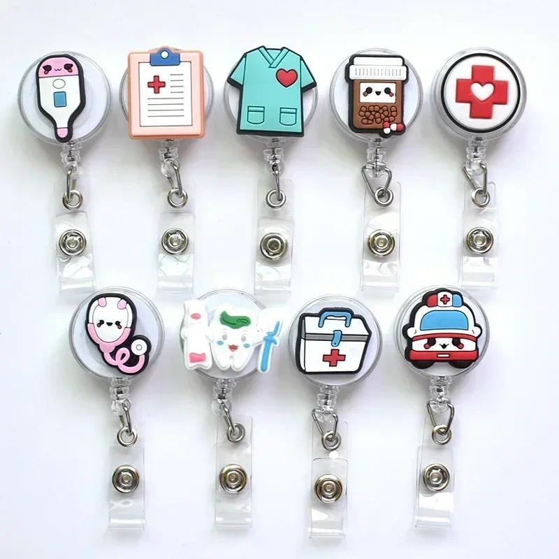 

Retractable Badge Reels Nurse Doctor Medical Worker Uniform Chest Pocket Card Holder ID Card Holder Accessories