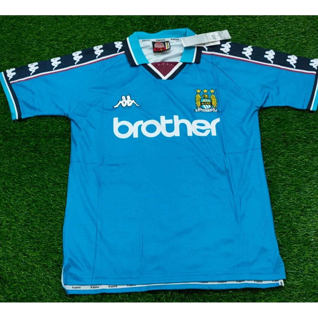 JERSEY BAJU BOLA RETRO VINTAGE MANCHESTER CITY HOME 1997/1998