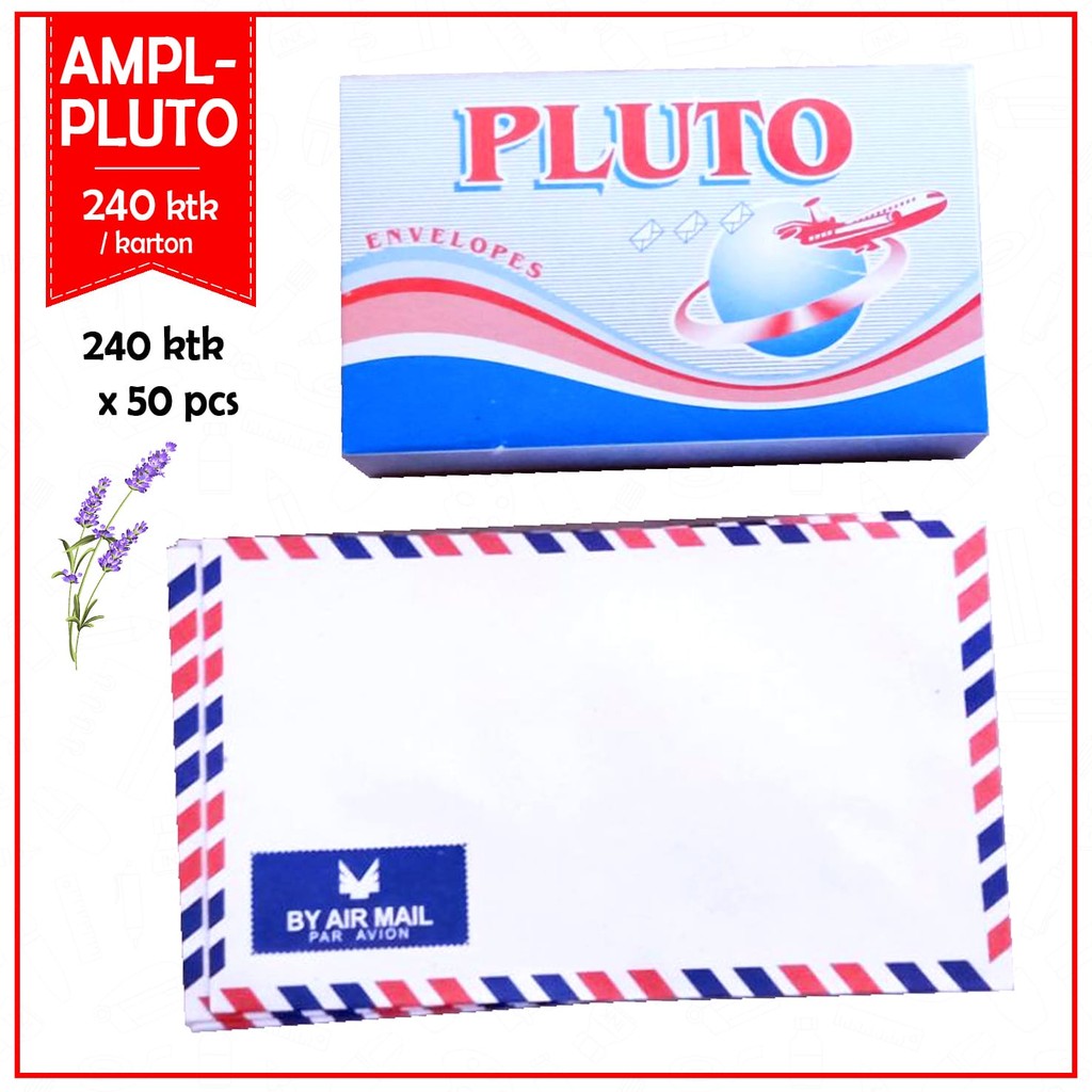 

Amplop Putih 1 Box (50 lbr) Garis Biru Merah - Amplop Air Mail Pluto - Amplop Kertas - KB