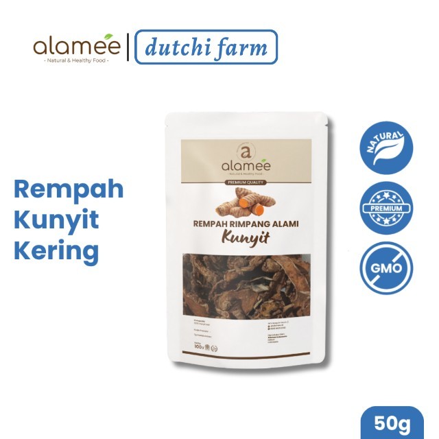 

ALAMEE Kunyit Kering Dried Turmeric Iris Rempah Rimpang Organik Alami Kunir Bumbu Seasoning 50gr Dutchi Farm