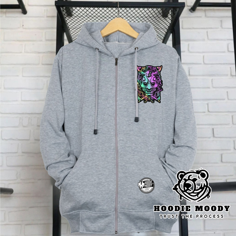 hoodie moody Hoodie Zipper Risleting Abu Abu Pria Original / Ronin Sweater Sleting Hoodie Moody