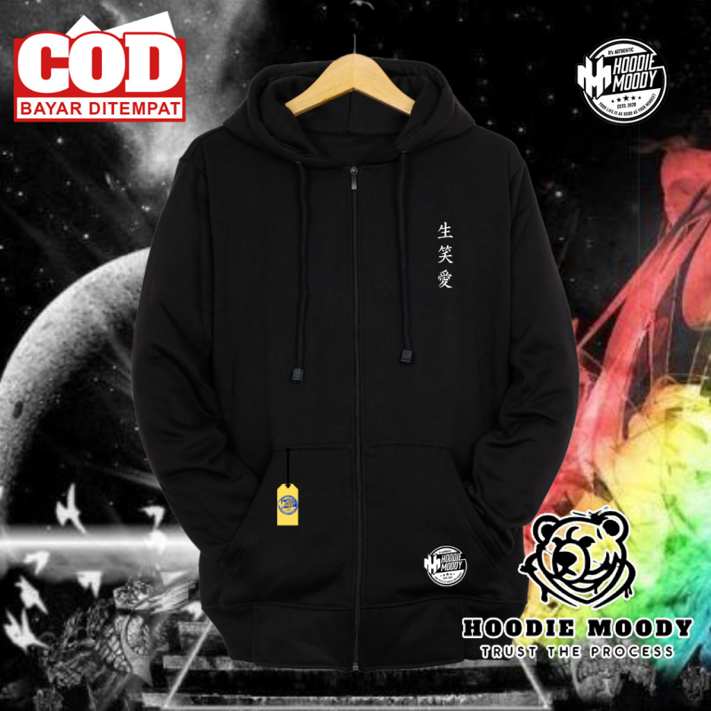 hoodie moody Sweater Hoodie zipper pria wanita cowok cewek suiter keren bahan katun tebal fleece kan
