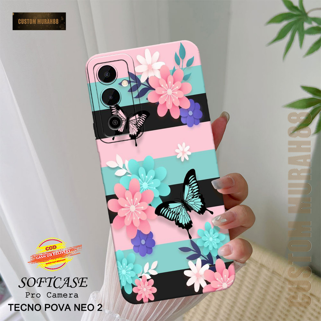 Case Tecno Pova Neo 2 Terbaru - Fashion Case BUNGA - Casing Hp Tecno Pova Neo 2 - Softcase Pro Camer
