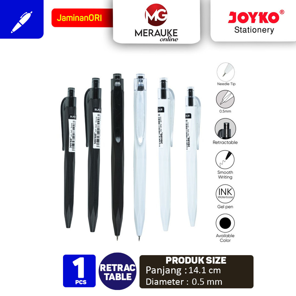 

JOYKO Gel Pen Pulpen Pena Jel GP-340 Stone 0.5mm (Satuan)