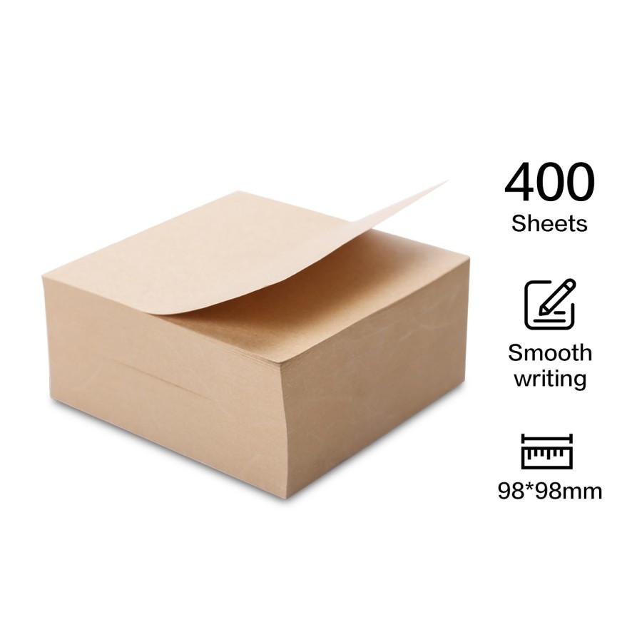 

Deli Memo Paper 400 Lembar Kertas Memo Coklat 98mm x 98mm - Kertas Catatan Tebal dan Halus