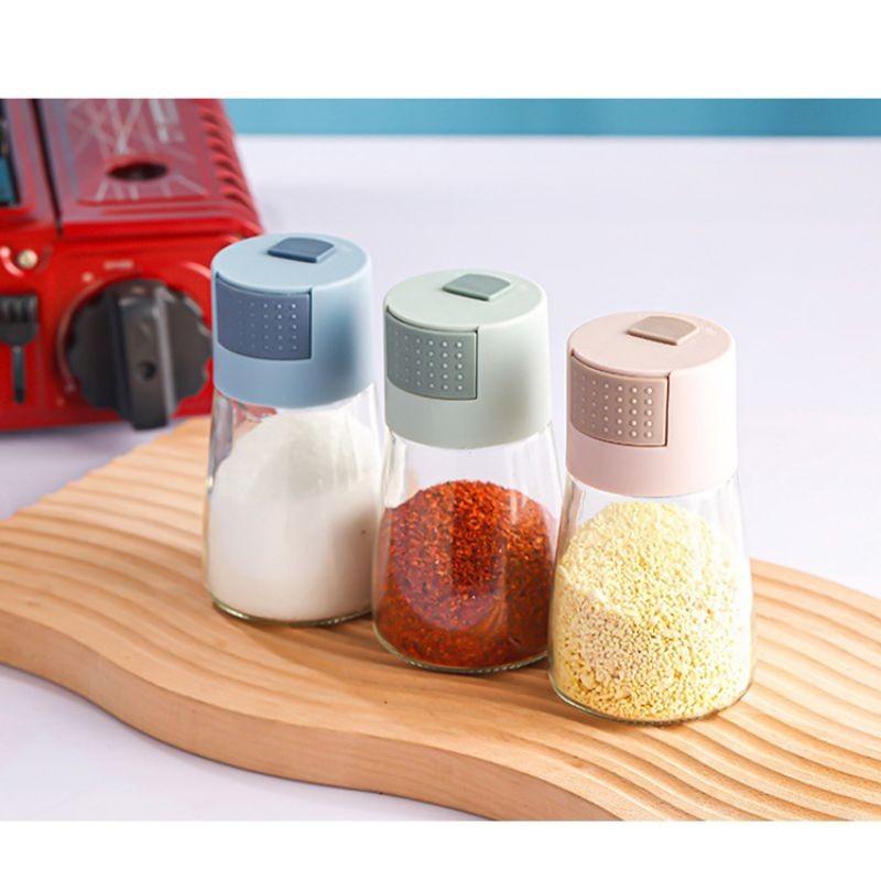 Botol Bumbu Dapur Unik Dispenser Bumbu otomatis Takar Tempat Wadah Botol Garam Lada Bubuk Cabe Bahan