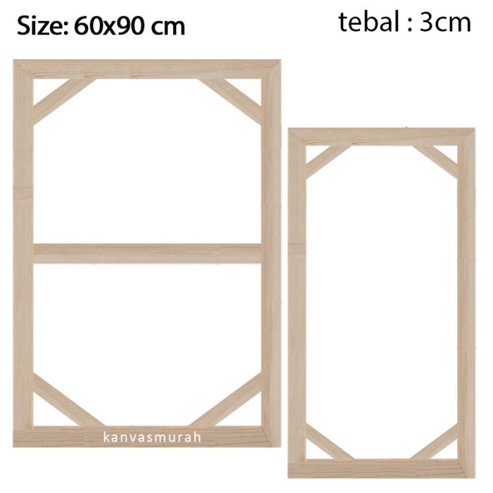 

Spanram 60x90 cm Span Ram Kayu Frame 90x60 cm Tebal