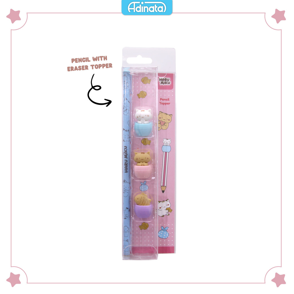 

Haru Miku Pencil with Topper 2452-2503 Pink / Pensil / Alat Tulis - Adinata