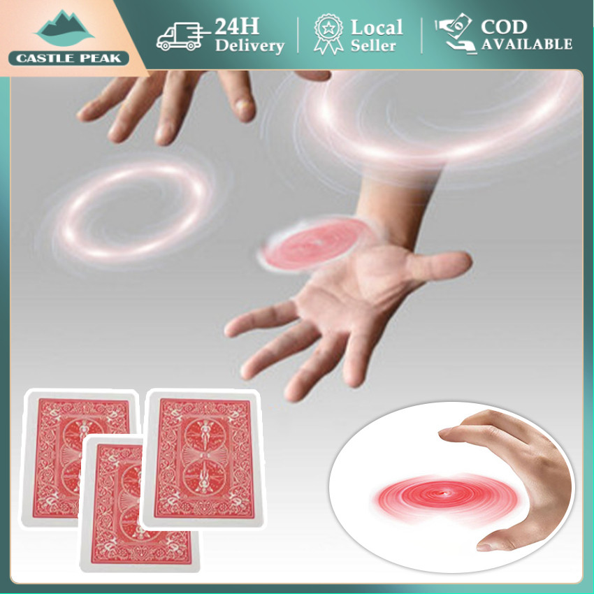 Set Sulap Kartu UFO Terbang - Magic Flying Card, Mainan Trik Sulap dengan Benang Tersembunyi, Lilin 