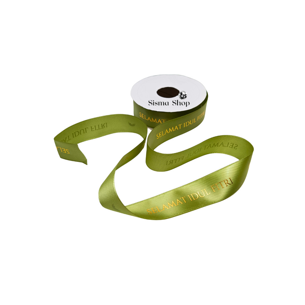 

Pita Kardo Motif Idul Fitri / Eid Mubarak Ribbon 1,5 cm Bahan Satin Warna Spring Moss (1 Meter)