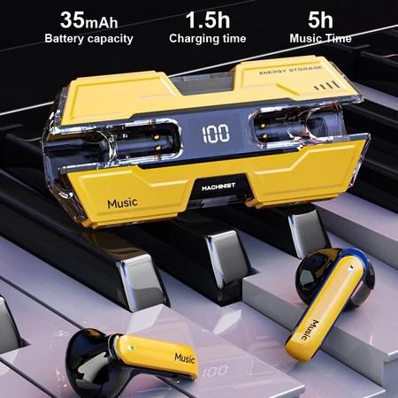 baterai ultra-panjang kapal perang keren kualitas suara HD mecha nirkabel Headset Bluetooth TWS tamp