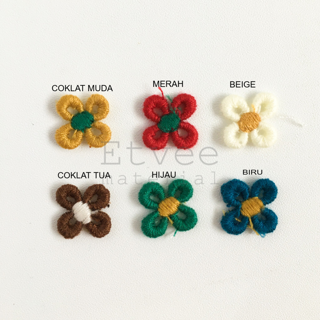 APK166 Aplikasi rajut knit sulam Bunga Kecil cheongsam Bros Bordir