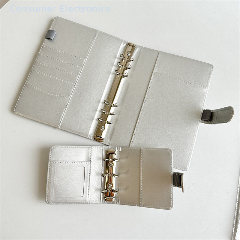 

A5 A8 Ins Silver PU Magnetic Buckle Loose Leaf DIY Binder Notebook Cover Diary Agenda Planning Paper Cover