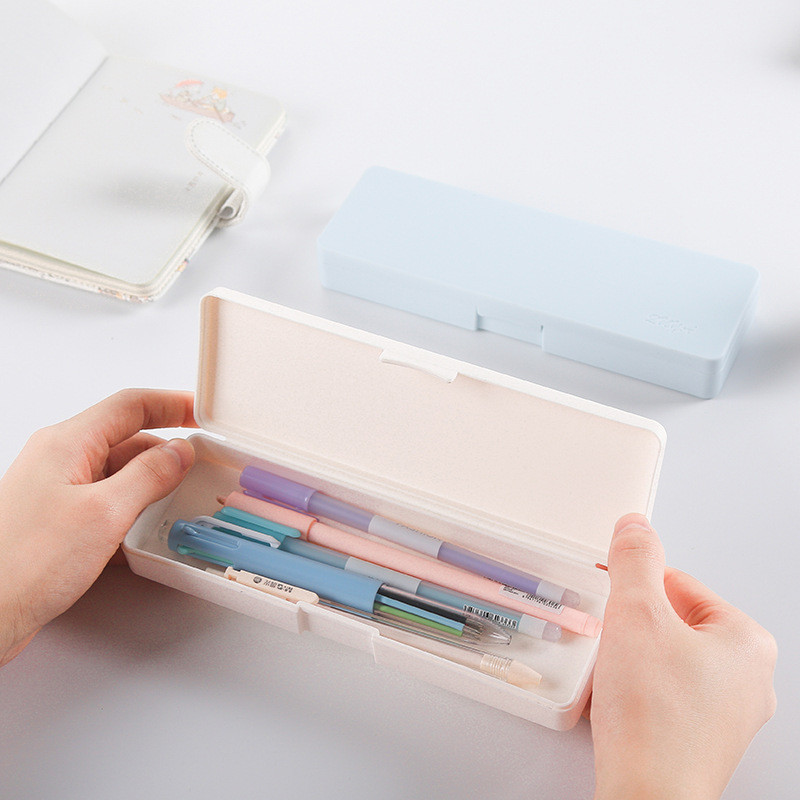 

No Printing Simple PP Frosted Solid Color Stationery Box Small Fresh Creativity Student Desktop Organize Pencil Case Storage Box