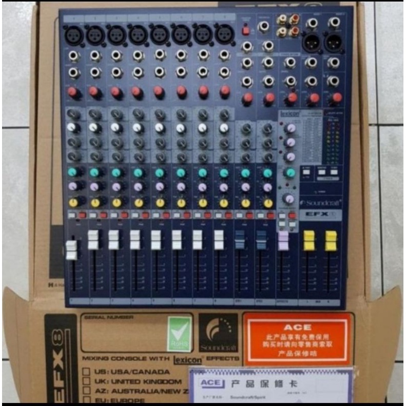 Mixer Audio soundcraft 8channel  efx8 sound craft efx 8