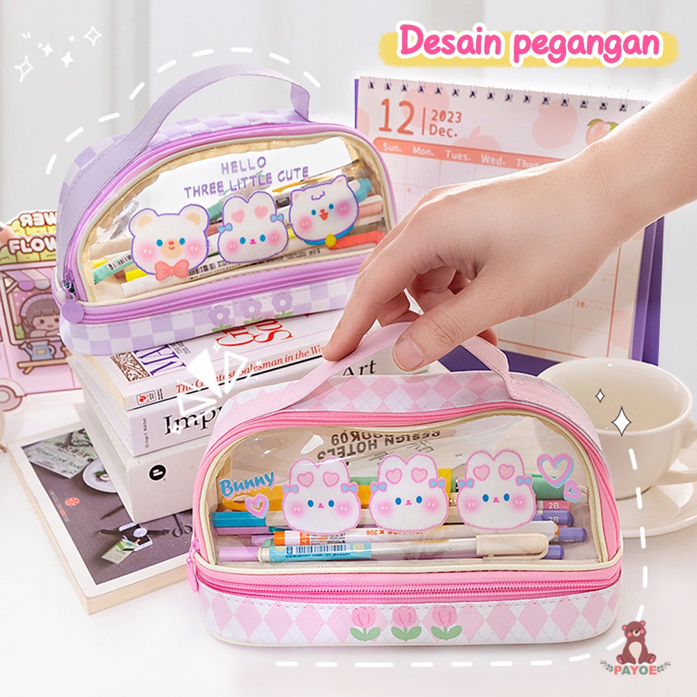 

PAYOE Kotak Tempat Pensil Kartun Transparan Anak
