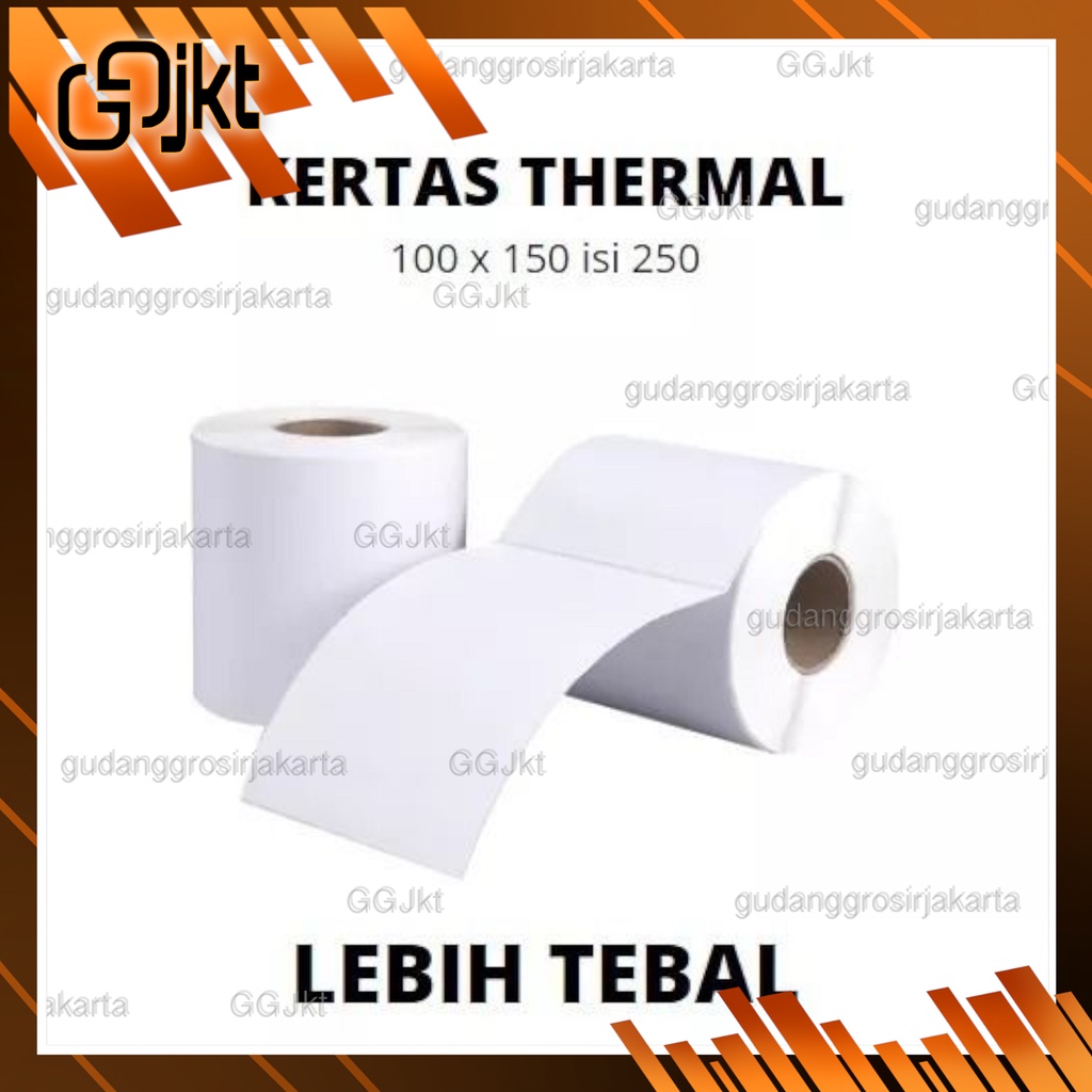 

KERTAS STICKER THERMAL LABEL ONLINE SHOP UKURAN 100X150 MM A6 ISI 250 LEMBAR