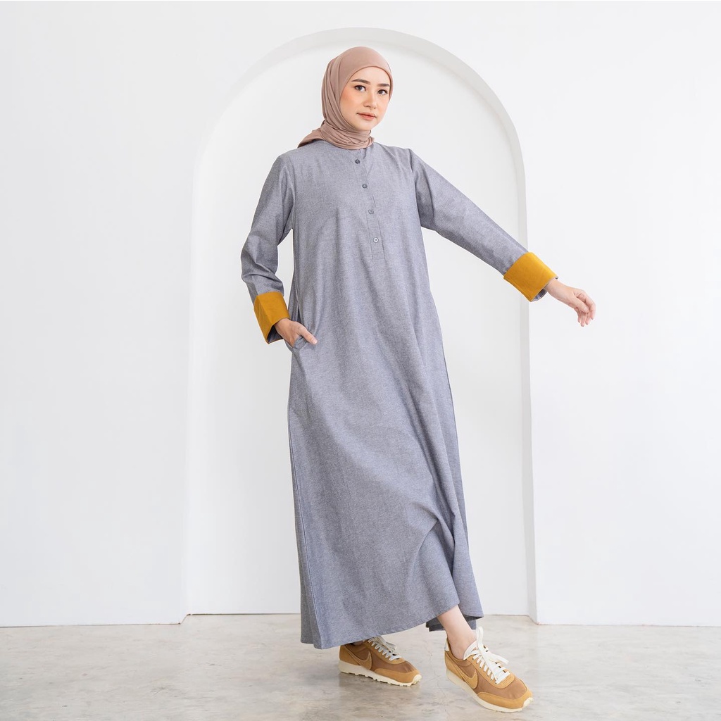 ARUMI GREY / DRESS MUSLIM WANITA / GAMIS MUSLIMAH / DRES KONDANGAN