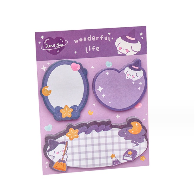 

J2 - Sticky notes wonderful life Memo tempel 3in1 cute animal