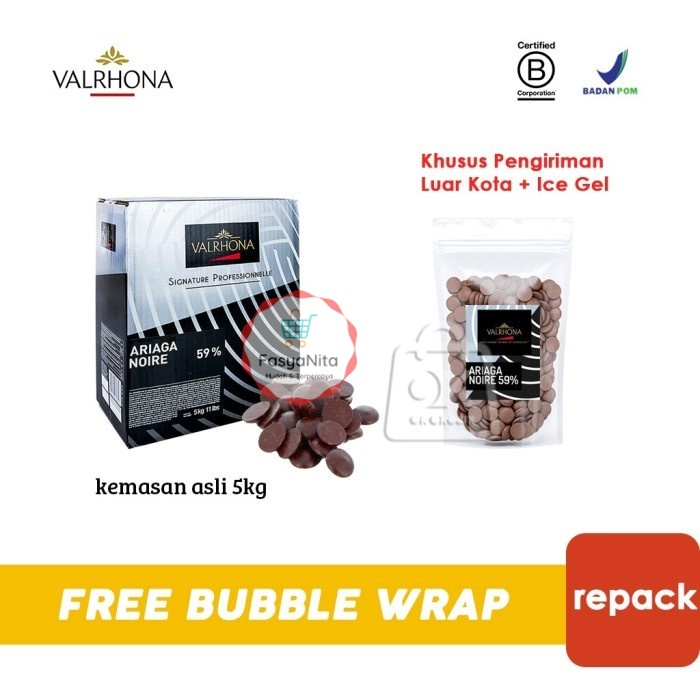 

Valrhona ARIAGA NOIRE 59% DARK Coklat (KHUSUS LUAR KOTA +ICE GEL) - ARIAGA 100g - FasyAnita Mart Denpasar