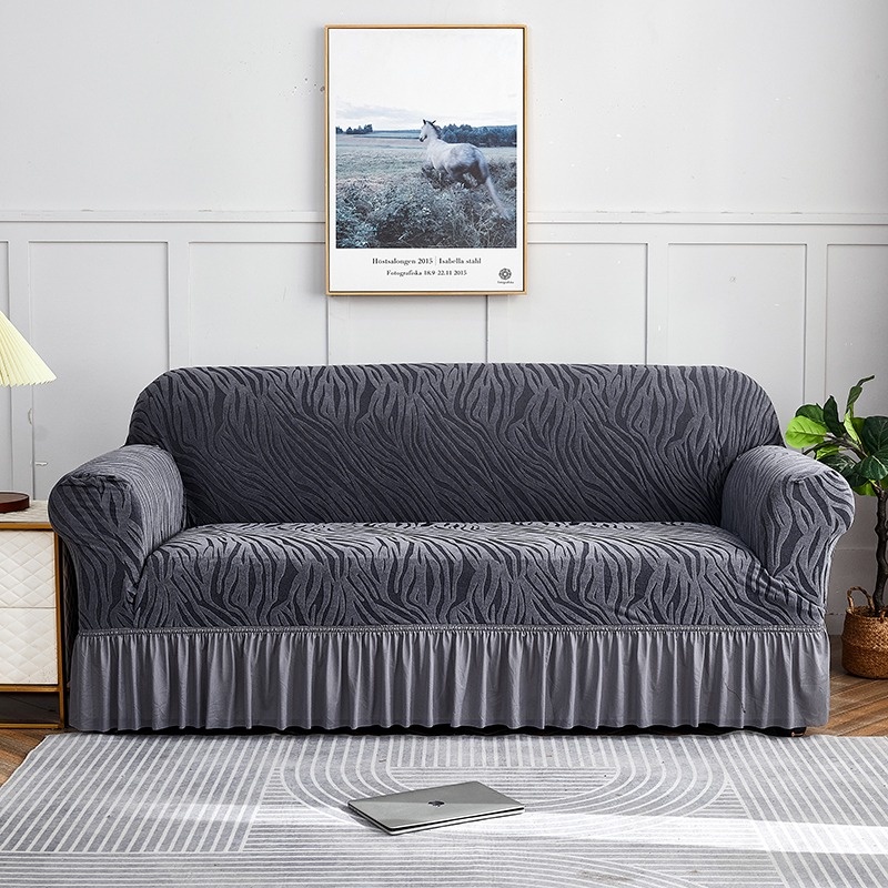 Utama Jakarta Baru - Cover Sofa Motif Zebra Rumbai 1/2/3/4 Seater/Sofa Cover Elastic/Sofa Protector 