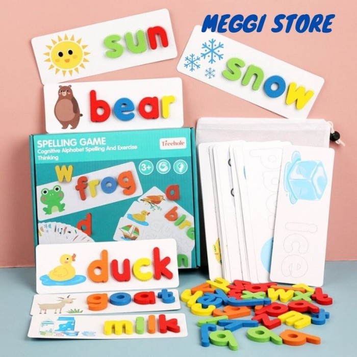 

larva_mart1 [Promo Best Seller] Spelling Game Treehole Baru Frog Mainan Edukasi Kayu Alfabet Huruf