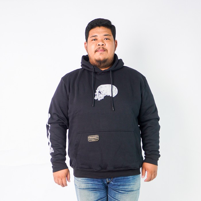 HIGHEST Jaket Hoodie Sweater Basic Hitam Katun Fleece Premium Ukuran Jumbo Pria Big Size 2XL 3XL 4XL 5XL 6XL 7XL 8XL HJH33