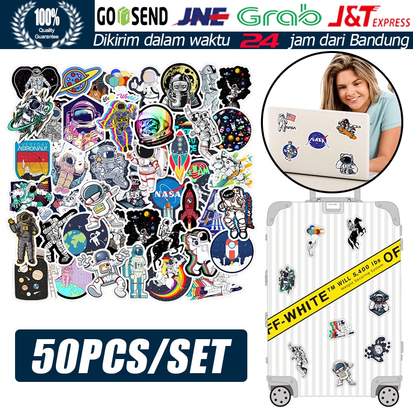 

50Pcs/Set Stiker Seri Luar Angkasa / Stiker Motif Kartun Astronot/Alien/Ufo/Roket Luar Angkasa Untuk Laptop/Macbook/Kulkas