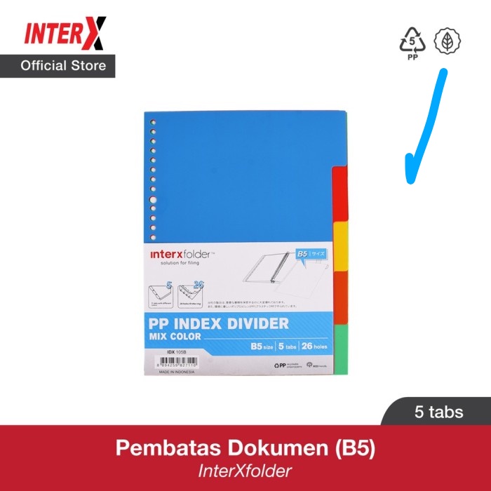 

pembatas buku pembatas binder divider interX B5 -