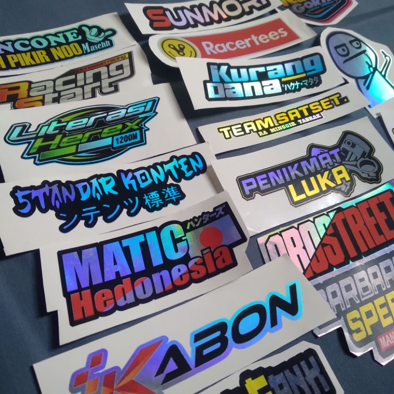BISA CUSTOM DESAIN Stiker Motor Racing Stiker Nama Hologram Anti AIR
