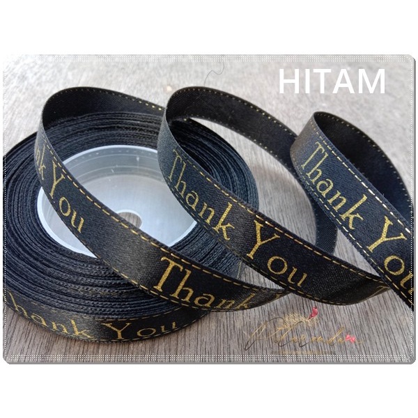 

PSM-410 : : Pita Thank You Saten List Emas 1,2cm (per rol) - Hitam ORI