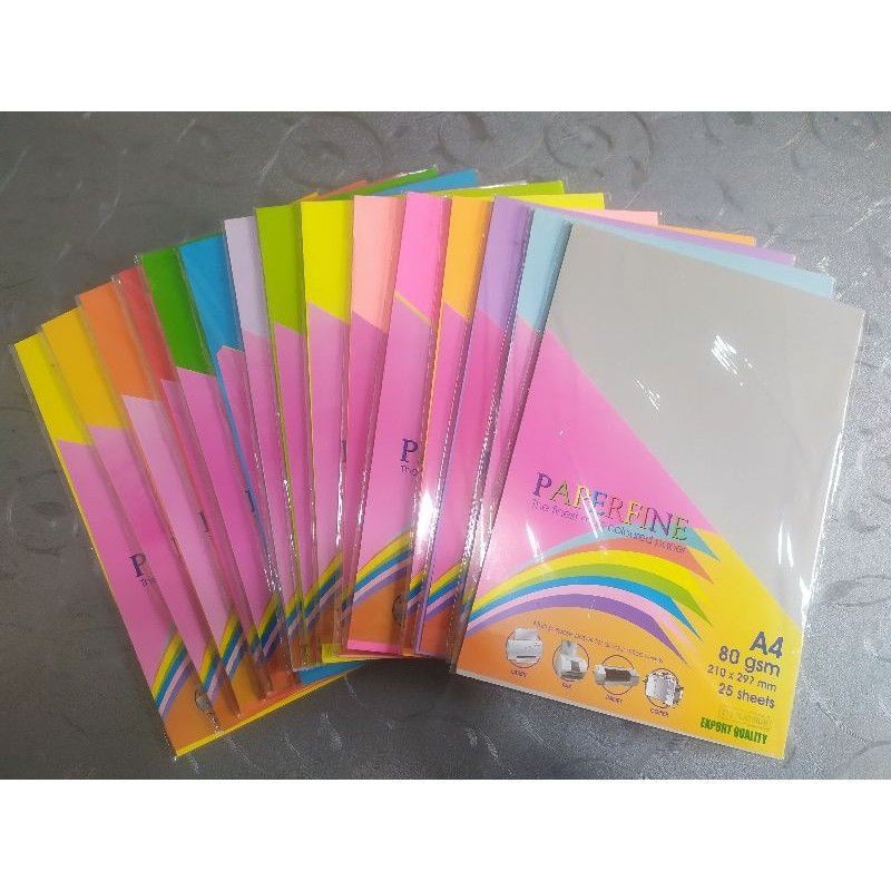

Kertas HVS Warna PAPERFINE 80gram A4 25 lembar
