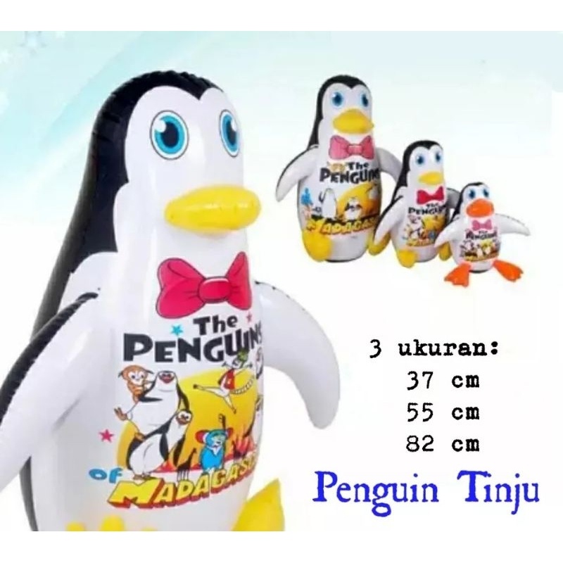 mainan balon angin air boneka tinju anak pinguin