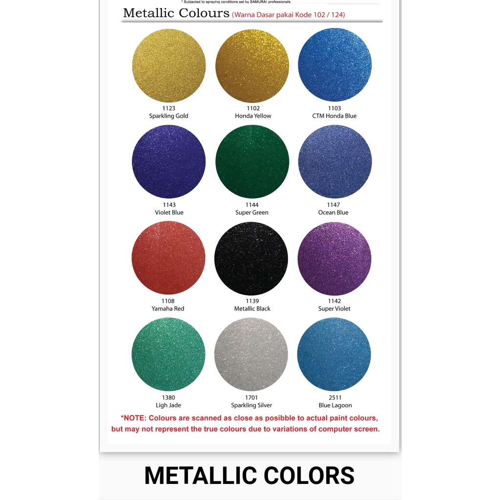 

COD. PROMO!!! Samurai Paint Metallic Motorcycle paint colours Japan Formulations Cat Semprot Aerosol 400ml