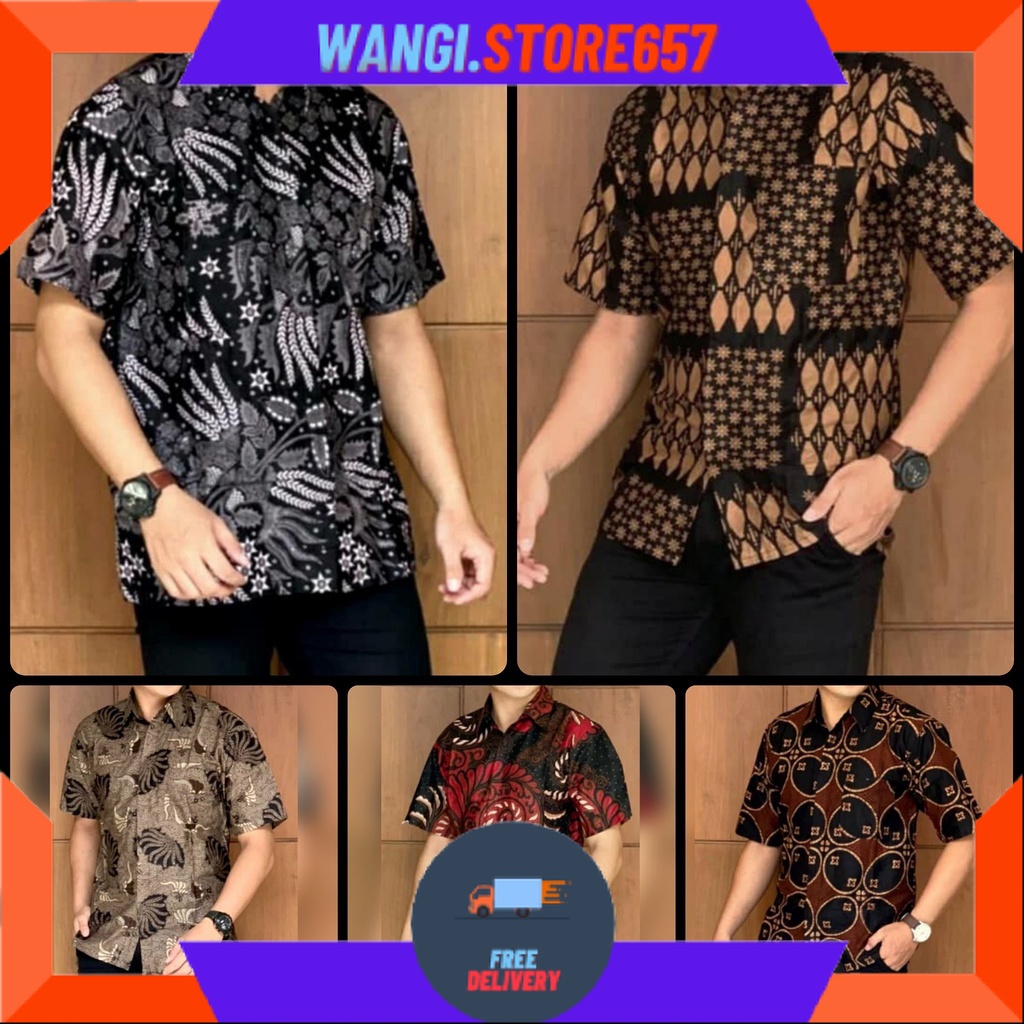BAJU KEMERJA BATIK POLOS MOTIF KEREN PRIA  LAKI" MAS" BAPAK" / Terlaris / batik pria dewasa / batik 