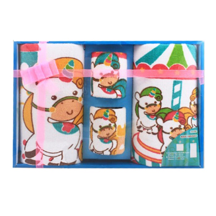 Kiddy gift set handuk bayi/kado Handuk set bayi - Merah Muda