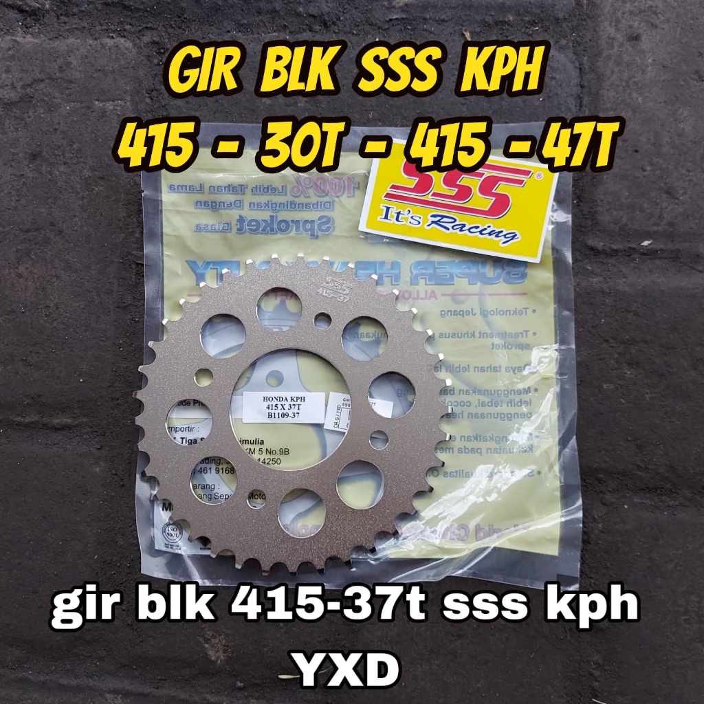 GIR BELAKANG 415/30T-47T KPH/KARISMA MERK SSS TRIPLE S || GEAR BELAKANG 415/30T-47T SSS
