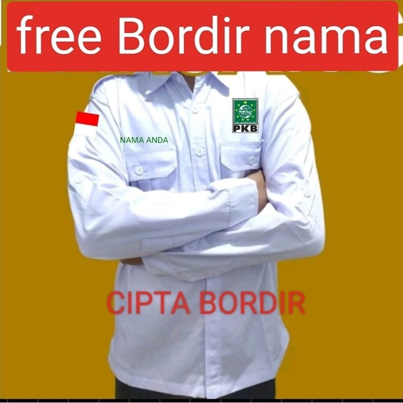 KEMEJA PARTAI PKB BAJU KEMEJA PARTAI  PKB PUTIH